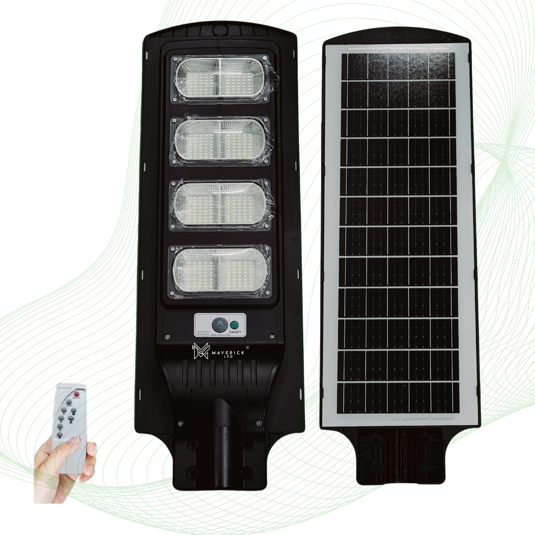 160W Solar Street Light with Motion Sensor – Dusk to Dawn Outdoor LED