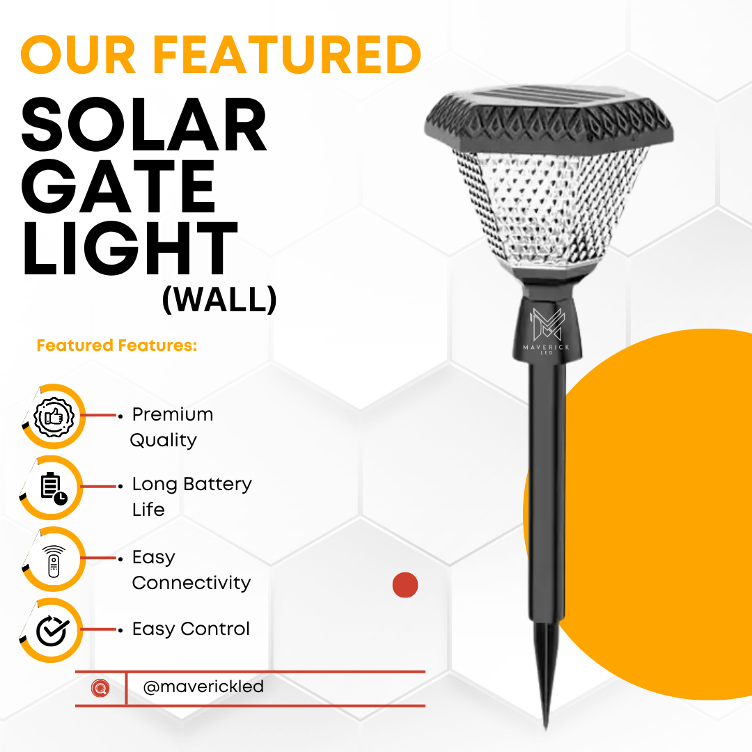 Solar Gate Light Spike Mount | 1000LM, IP65, PIR & Remote