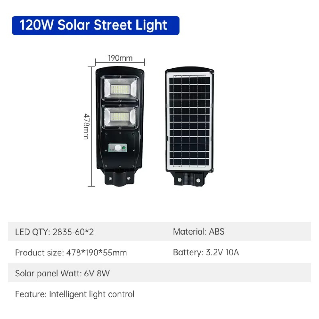 A Series 80W Solar Street Light Motion Sensor IP65 Waterproof LED