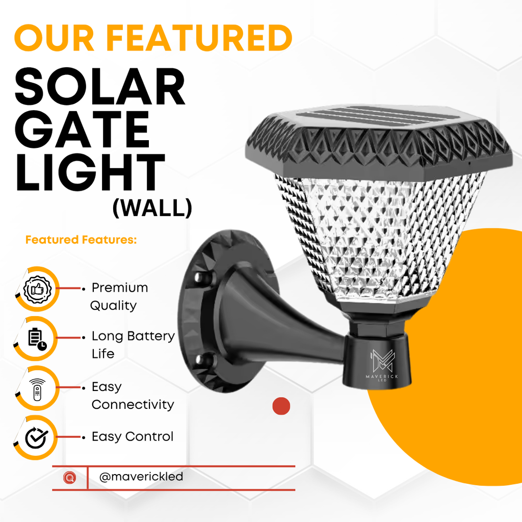 Solar Gate Light Wall Mount | 1000LM, IP65, PIR & Remote