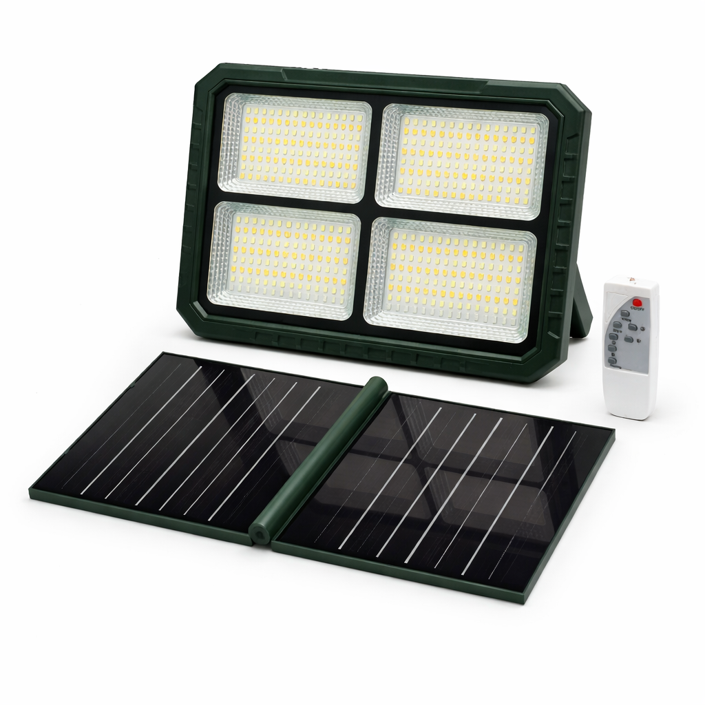 100W Solar Split Floodlight (2nd Gen) with Removable & Replaceable Battery – Remote Control